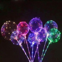 Balon Bobo LED multicolor, 3 moduri iluminare, rotund, 40 cm