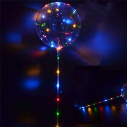Balon luminos cu LED-uri multicolore, diametru 20 cm, buton on/off, suport tip bat