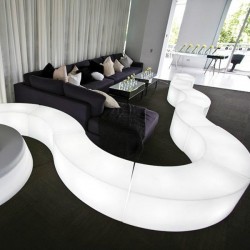 Sofa LED modulara, iluminata RGB, control telecomanda, IP65, 120x40x40 cm