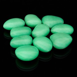 Pietre rotunde glow lumineaza verde fosforescent, set 10 bucati