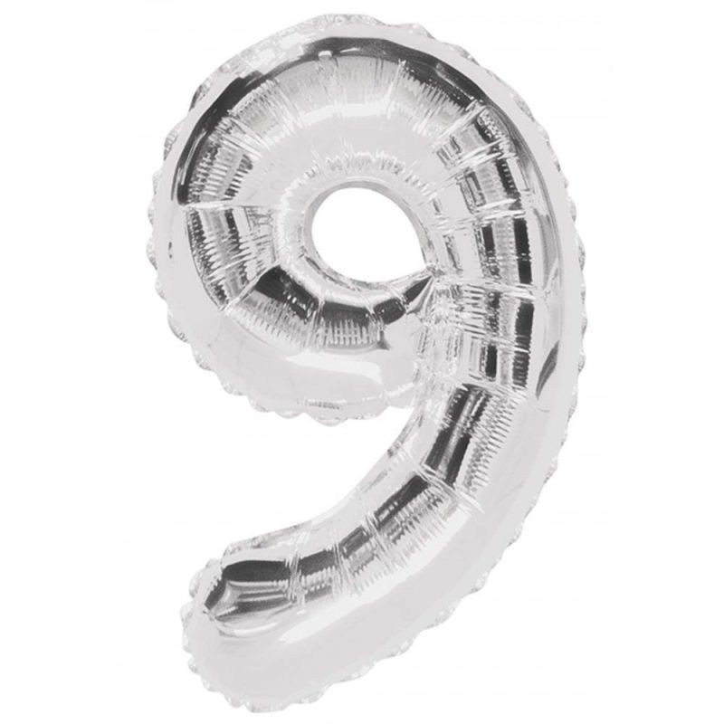 Balon folie cifra, model gigant, culoare argintiu, inaltime 74 cm