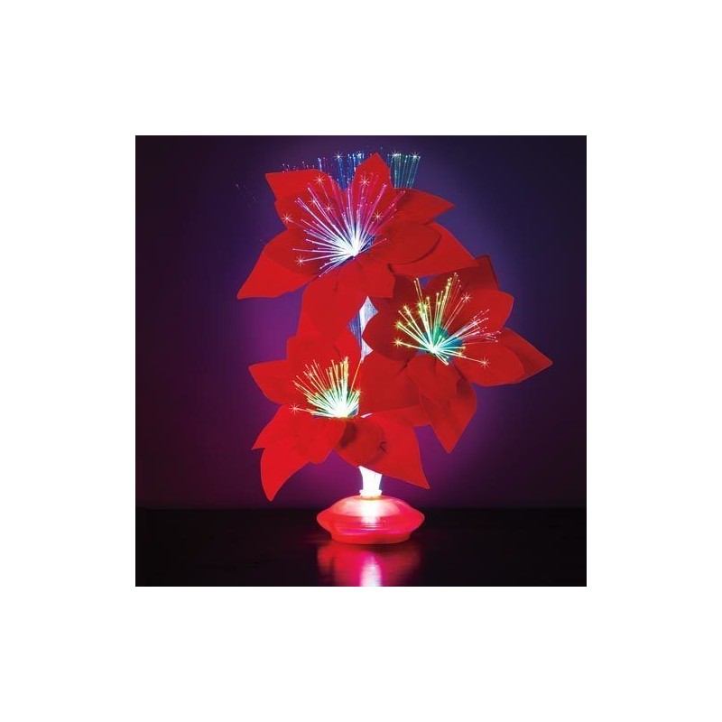 Craciunita decorativa cu fibra optica, LED-uri multicolore, 8 moduri iluminare