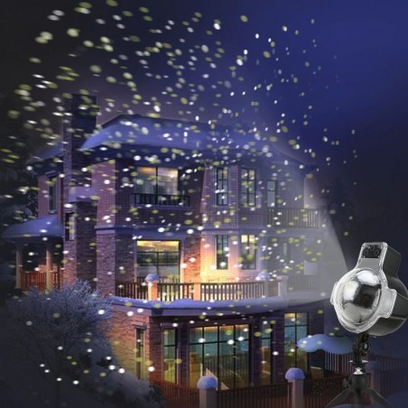 Proiector LED 4W, joc luminos fulgi de zapada, timer, IP44 exterior si interior