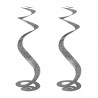 Ghirlanda serpentina Happy Birthday, decor glow, set 6 bucati argintii