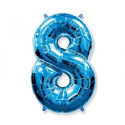 Balon folie pentru aniversari, model cifra mare, 46 cm, albastru