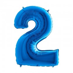 Balon folie pentru aniversari, model cifra mare, 46 cm, albastru