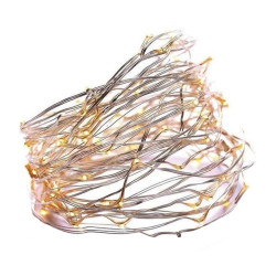 Ghirlanda micro LED-uri alb cald, cablu alama, interior/exterior