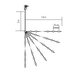 Ghirlanda micro LED-uri alb cald, cablu alama, interior/exterior