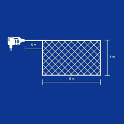 Instalatie luminoasa tip plasa, 400 LED-uri, 6x4m, lumina alb cald, Home