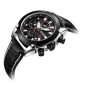 Ceas barbatesc Quartz, cronograf, manose fosforescente, curea piele, Megir Ceas barbatesc Quartz, cronograf, manose fosforescente, curea piele, Megir