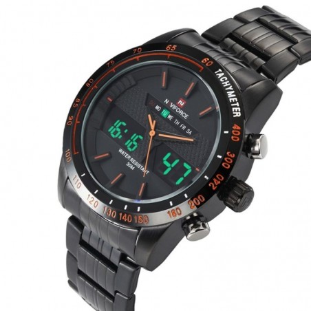 Ceas de mana barbati, Quartz, 3ATM, dual, alarma, cronometru, iluminat, NAVIFORCE