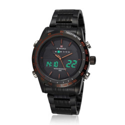Ceas de mana barbati, Quartz, 3ATM, dual, alarma, cronometru, iluminat, NAVIFORCE