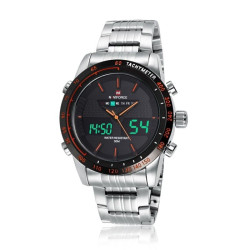 Ceas barbatesc Quartz si digital, 3ATM, iluminat, alarma cronometru, NAVIFORCE