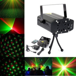 Proiector laser holografic, stele in joc de lumini, cu telecomanda si senzor sunet