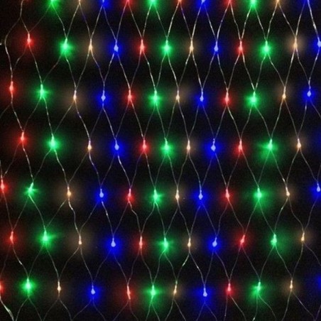 Instalatie decorativa tip plasa de lumini, 200 LED-uri, 8 moduri, lumina multicolora