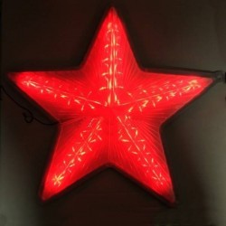 Stea luminoasa rosie, decor pentru Craciun, 30 cm, ABS