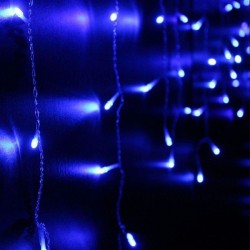 Perdea de lumini, 260 beculete, 1x4 m, lumina albastra, decoratiune Craciun