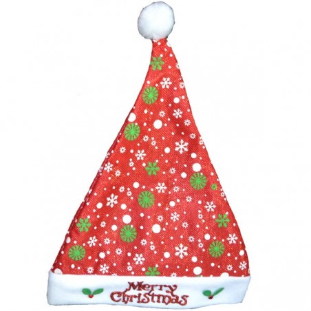Caciula Mos Craciun, mesaj Merry Christmas, material textil, unisex