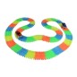 Pista flexibila Magic Track, 65 piese fosforescente, masinuta LED multicolor