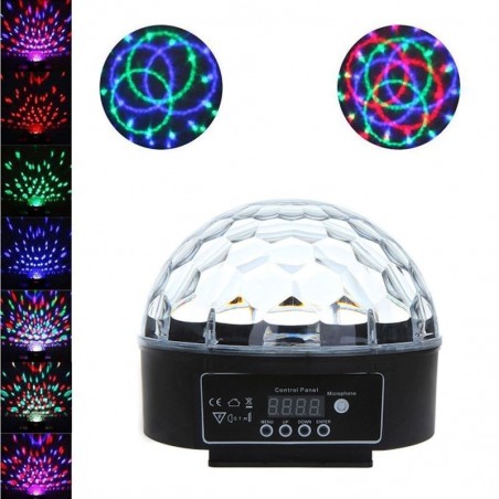 Glob proiector LED RGB 18W, control sunet, telecomanda, interior