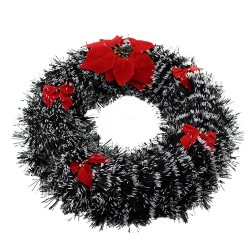 Coronita brad artificial, varfuri albe, Merry Christmas, diagonala 24 cm