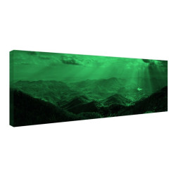 Tablou fosforescent Muntii Carpati, imprimat canvas, lumineaza verde