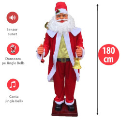 Mos Craciun Urias 180 cm, canta si danseaza, senzor sunet, potentiometru