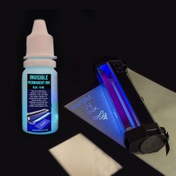 Cerneala UV invizibila albastra pe baza de solvent permanenta, 10 ml