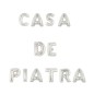 Baloane folie text Casa de Piatra, litere 12 cm, lungime 41 cm, argintiu metalizat