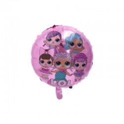 Balon folie LOL Surprise, diametru 44 cm, roz, aer sau heliu