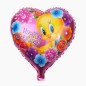 Balon Twetty Happy Birthday  45x45 cm, folie, forma inimioara, aer sau heliu