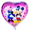 Balon folie Mikey si Minnie, forma inimioara, 45x45 cm