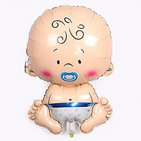 Balon folie Baietel, figurina gigant Baby Boy, 72x50, aer sau heliu