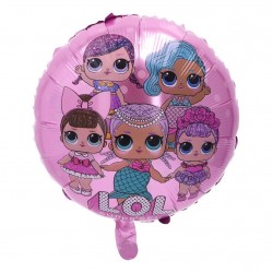 Balon folie LOL Surprise, diametru 44 cm, roz, aer sau heliu