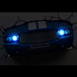 Lampa 3D Mustang clasic albastru