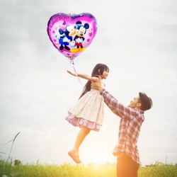 Balon folie inima Mikey si Minnie, 45x45 cm, love, aer sau heliu