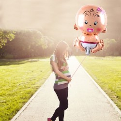 Balon folie fetita, in forma de bebe, 72x50 cm, aer sau heliu