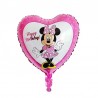 Balon folie inima Minnie, Happy Birthday, roz, 45x45 cm, heliu sau aer