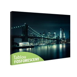 Tablou canvas fosforescent Brooklyn Bridge Night