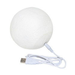 Lampa Luna 3D 20 cm, LED 16 culori, reincarcabila, telecomanda, suport lemn