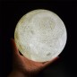 Lampa Luna 3D 20 cm, LED 16 culori, reincarcabila, telecomanda, suport lemn