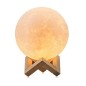 Lampa Luna 3D 20 cm, LED 16 culori, reincarcabila, telecomanda, suport lemn