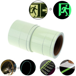 Banda fosforescenta autoadeziva, rola 25 m lungime, lumineaza verde