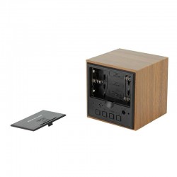 Ceas digital LED cu termometru si senzor de sunet, forma cubica