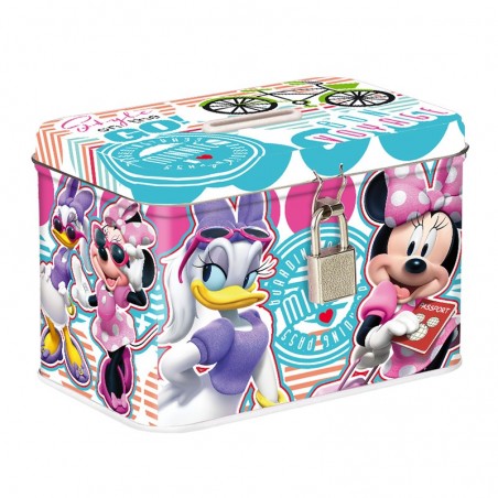 Pusculita Minnie Mouse, metalica cu lacatel, forma dreptunghiulara