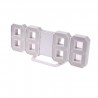 Ceas digital de birou, iluminat LED alb rece, afisaj mare, alarma, temperatura