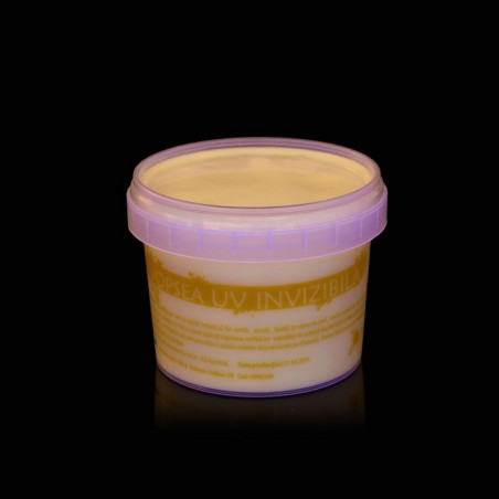 Vopsea invizibila fluorescenta reactiva UV, transparenta galbena