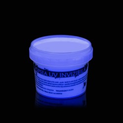 Vopsea invizibila fluorescenta reactiva UV, transparenta alba