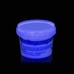 Vopsea invizibila fluorescenta reactiva UV, transparenta albastra
