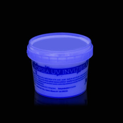 Vopsea invizibila fluorescenta reactiva UV, transparenta albastra